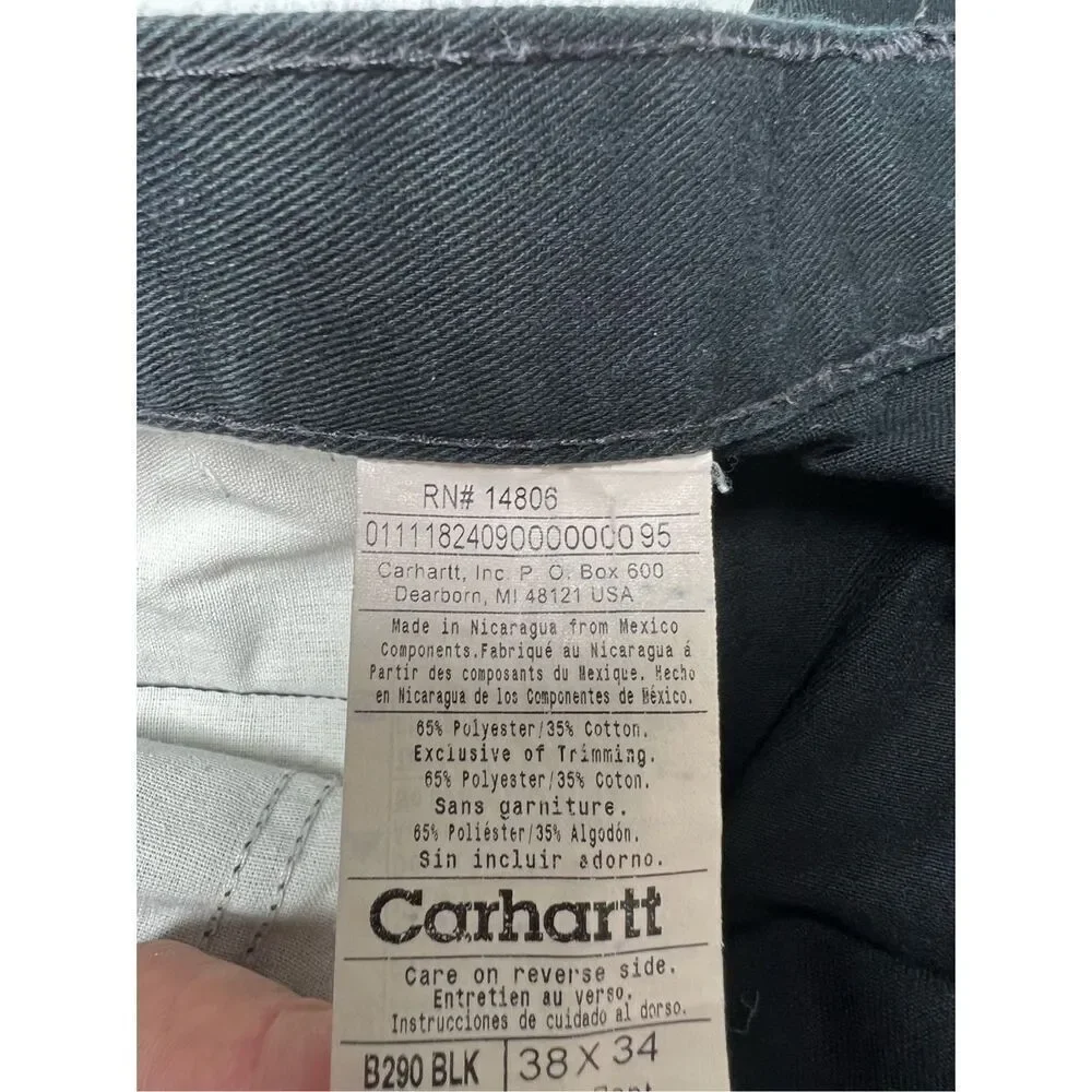 Carhartt Black Chino Pants - Men’s Size 38 x 34 Relaxed Fit